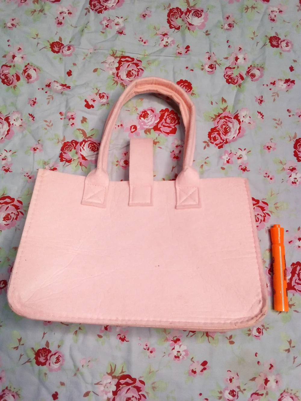 Cute Pink Kids Tote Bag with Plush Bunny and Easter Egg Accents